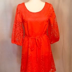 Love and Kuza Bright Orange Dress